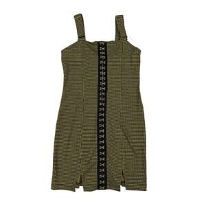 Honey Punch - Katy Hook & Eye Check Mini Dress in Yellow & Black